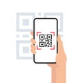 QR code mobile phone scan on screen