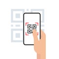 QR code mobile phone scan on screen