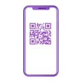 QR Code in Mobile Phone Screen. Flat Concept Royalty Free Stock Photo