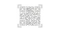 QR Code Outline Drawing on White Background for Digital Information and Scanning Royalty Free Stock Photo