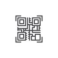 Qr code outline icon Royalty Free Stock Photo