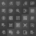 QR Code outline icons - vector set of scan codes signs Royalty Free Stock Photo