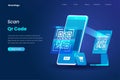 QR code payment illustration landing page