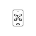 QR code payment line icon