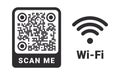 QR code. Quick Response codes. Barcode sign. QR code for connecting to Wi-Fi. Vector images