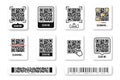 QR code, Quick Response code. QR code templates frames. Scan me, scanning tags of QR code. Set of templates for payment, link and