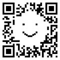 QR code sample in the shape of a smiling face isolated on white