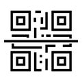 QR code scan icon, outline style Royalty Free Stock Photo