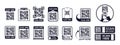 QR code scan icon set and collection for mobile apps and payments. Vector.