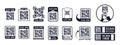 QR code scan icon set for mobile apps and payments. QR code scan for smartphone. Vector.