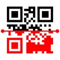 Qr code scan icons. Use the Qr button with the red line scan icon template. Vector QR code sample for smartphone scan. The program Royalty Free Stock Photo