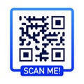 QR code scan me icon color style Royalty Free Stock Photo