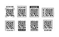 QR code scan me icon. Qrcode template for mobile app smartphone. Frame set, tag, template QR code for payment on phone Royalty Free Stock Photo