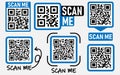 QR code scan for smartphone. Qr code frame. Template scan me Qr code for smartphone. Vector illustration