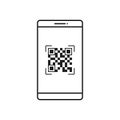 QR code scan on smartphone icon. Qrcode template for mobile app. Frame, tag, template QR code for payment on phone Royalty Free Stock Photo