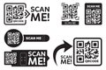 QR code scan for smartphone. Qr code frame vector set. Template scan me Qr code for smartphone. Royalty Free Stock Photo