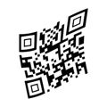 QR code scan vector. Abstract barcode, waving tilted dynamic design element, isolated on white Royalty Free Stock Photo