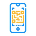 qr code scanner color icon vector illustration