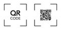 QR code scanner frame. Isolated square code reader. Thin frame of barcode window. Scanning pictogram on white background. Vector Royalty Free Stock Photo
