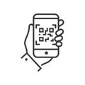 QR code scanner - line design single isolated icon