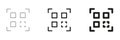 Qr Code Scanning Icon Set. Digital Information Access And Quick Response Code Recognition Symbol Collection. Technology Royalty Free Stock Photo