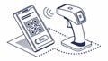 QR Code Scanning System, Digital Identification, Barcode Reader, vector design Generative AI Royalty Free Stock Photo