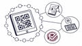 QR code scanning technology, digital information access vector design Generative AI Royalty Free Stock Photo