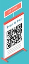 Qr code scanning via mobile phone application scanner device, online payment, money transfer Royalty Free Stock Photo