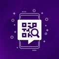 qr code search icon with a smart phone
