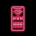 qr code for search web site neon glow icon illustration