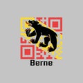 QR code set the color of Bern flag, The canton of Switzerland