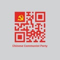 QR code set color of Chinese Communist Party flag, golden hammer and sickle on red Royalty Free Stock Photo