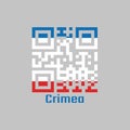 QR code set the color of Crimea flag. a blue white and red triband