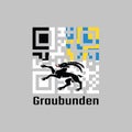 QR code set the color of graubunden flag, The canton of Switzerland.