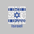 QR code set the color of Israel flag. It depicts a blue hexagram on a white background, between two horizontal blue stripes Royalty Free Stock Photo