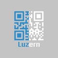 QR code set the color of Lucerne flag, The canton of Switzerland