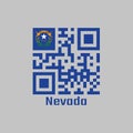 QR code set the color of Nevada flag. Solid cobalt blue field and coats of arm on the canton