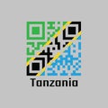 QR code set the color of Tanzanian flag. A yellow-edged black diagonal band: the green triangle and blue triangle