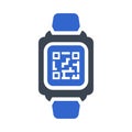 Qr code, smart watch icon