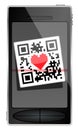 QR code and Smartphone Royalty Free Stock Photo