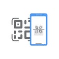 QR code smartphone scanner design concept.