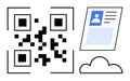 QR Code Scanning with Digital Profile and Cloud Storage Concept for Secure Identity Verification Royalty Free Stock Photo