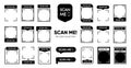 Qr code template collection. Scan my tag for payment. QR code mockup. Barcode smartphone id. Mobile phone barcode banner