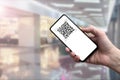 QR code to be scanned by smartphone or scanner. Shopping