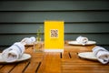 QR code used for safely viewing menu at a restaurant