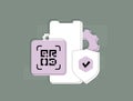QR code used for secure login and qr code verification with smartphone authentication. QR for mobile security, two Royalty Free Stock Photo