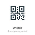 Qr code vector icon on white background. Flat vector qr code icon symbol sign from modern e commerce and payment collection for