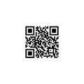 Qr code vector illustration, black and white square matrix barcode, digital information Royalty Free Stock Photo
