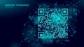 QR code verification online technology. 3D web link identification coding system. Mobile internet button symbol business