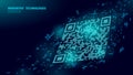 QR code verification online technology. 3D web link identification coding system. Mobile internet button symbol business